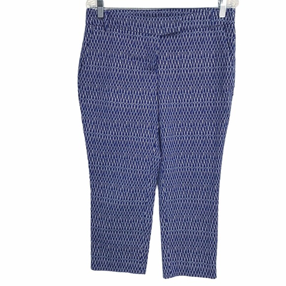 WILL SMITH WOMEN'S SIZE 8 BLUE PRINT MIDRISE CAPRI PANTS - Picture 2 of 6